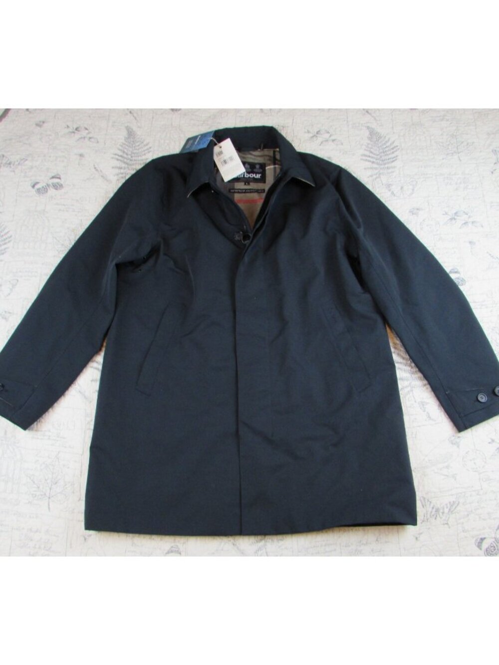 NWT NEW $330 Barbour Colt Navy Blue Trench Jacket Waterproof Breathable Mens L